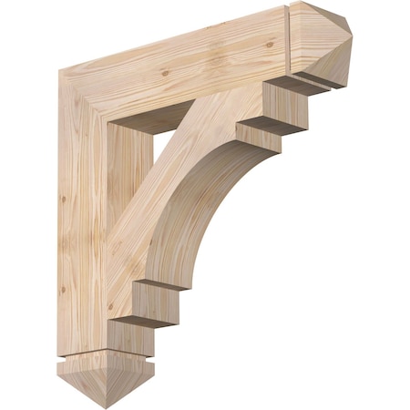 Ekena Millwork Merced Arts & Crafts Smooth Bracket, Douglas Fir, 5 1/2"W x 28"D x 28"H BKT06X28X28MRC03SDF